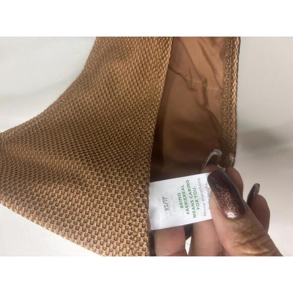 Aerie Stylish One-Shoulder Brown Crop Top XS - Picture 4 of 5